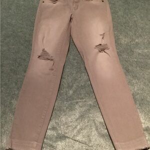 Mossimo Supply Co. Mauve Skinny Jeans with Knee Distress. C30
